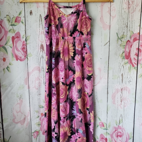 ROUTE 66 GIRLS SIZE M FLORAL MAXI DRESS - Picture 3 of 4